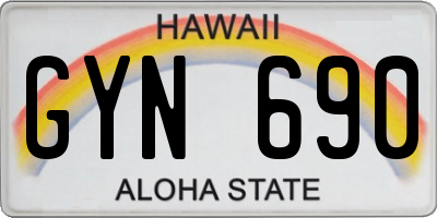 HI license plate GYN690