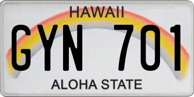 HI license plate GYN701