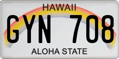 HI license plate GYN708
