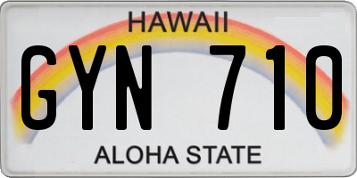 HI license plate GYN710