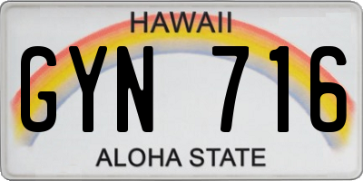HI license plate GYN716