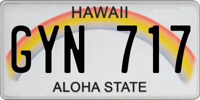 HI license plate GYN717