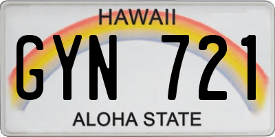 HI license plate GYN721