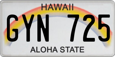 HI license plate GYN725