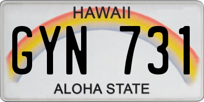 HI license plate GYN731
