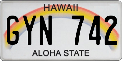 HI license plate GYN742