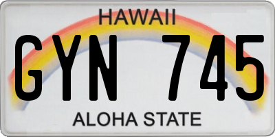 HI license plate GYN745