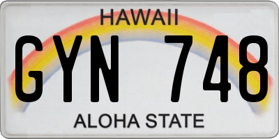 HI license plate GYN748