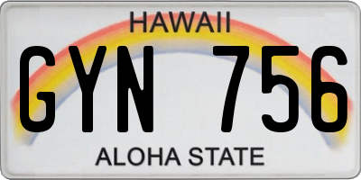 HI license plate GYN756