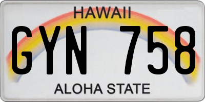 HI license plate GYN758