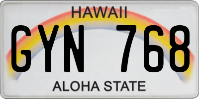 HI license plate GYN768
