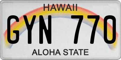 HI license plate GYN770