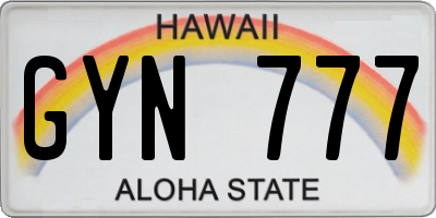 HI license plate GYN777