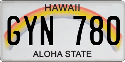 HI license plate GYN780