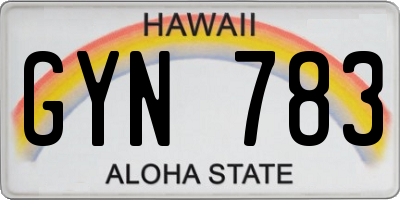 HI license plate GYN783