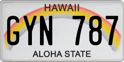 HI license plate GYN787