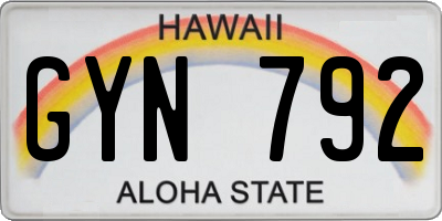 HI license plate GYN792