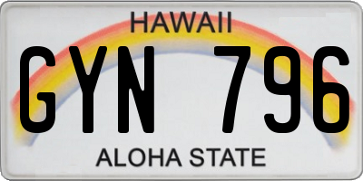 HI license plate GYN796