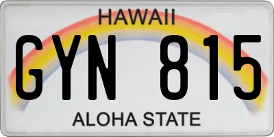 HI license plate GYN815