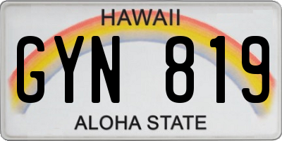HI license plate GYN819