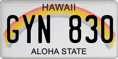 HI license plate GYN830