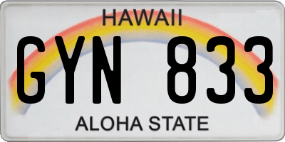 HI license plate GYN833