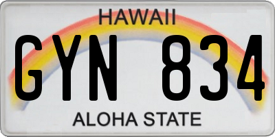 HI license plate GYN834