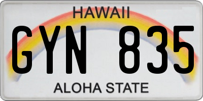 HI license plate GYN835