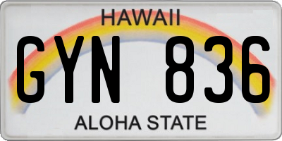 HI license plate GYN836