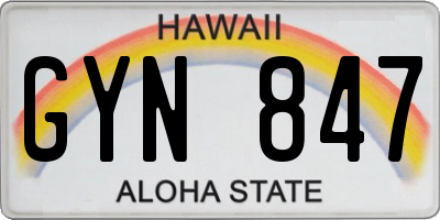 HI license plate GYN847