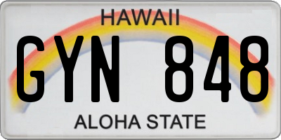 HI license plate GYN848