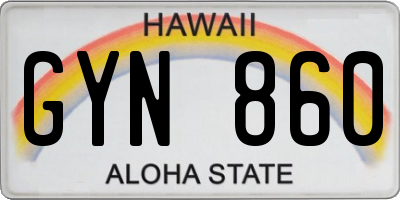 HI license plate GYN860