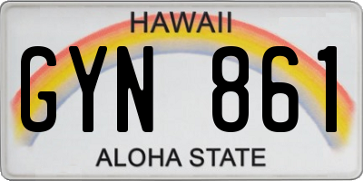 HI license plate GYN861