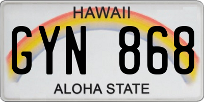HI license plate GYN868