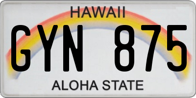 HI license plate GYN875