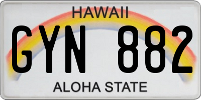 HI license plate GYN882
