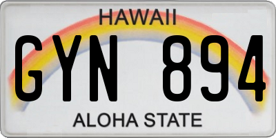 HI license plate GYN894