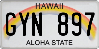 HI license plate GYN897