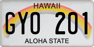 HI license plate GYO201