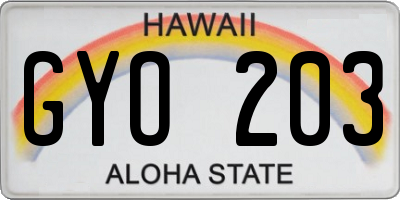 HI license plate GYO203
