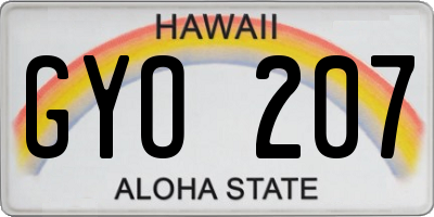 HI license plate GYO207