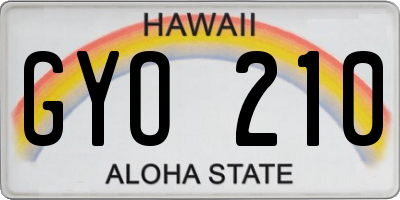 HI license plate GYO210