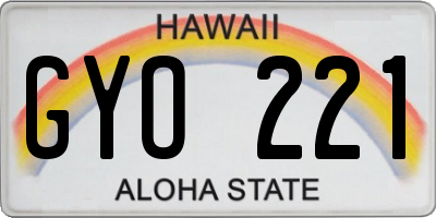 HI license plate GYO221