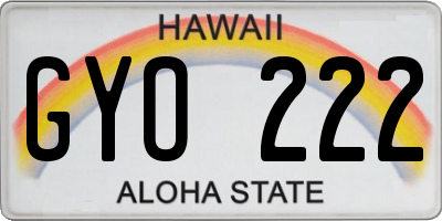 HI license plate GYO222