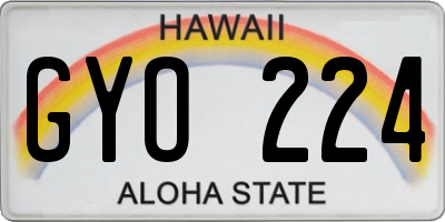 HI license plate GYO224
