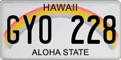 HI license plate GYO228