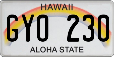 HI license plate GYO230