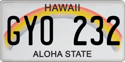 HI license plate GYO232