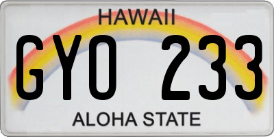 HI license plate GYO233