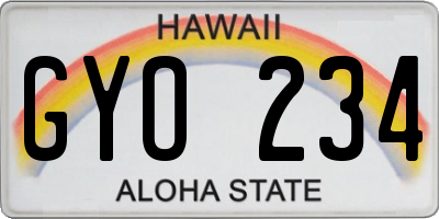 HI license plate GYO234
